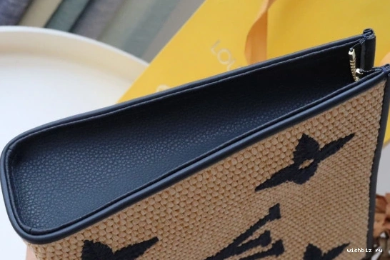 WIS Pouch VUITTON Toiletry LOUIS Monogram Raffia 0912